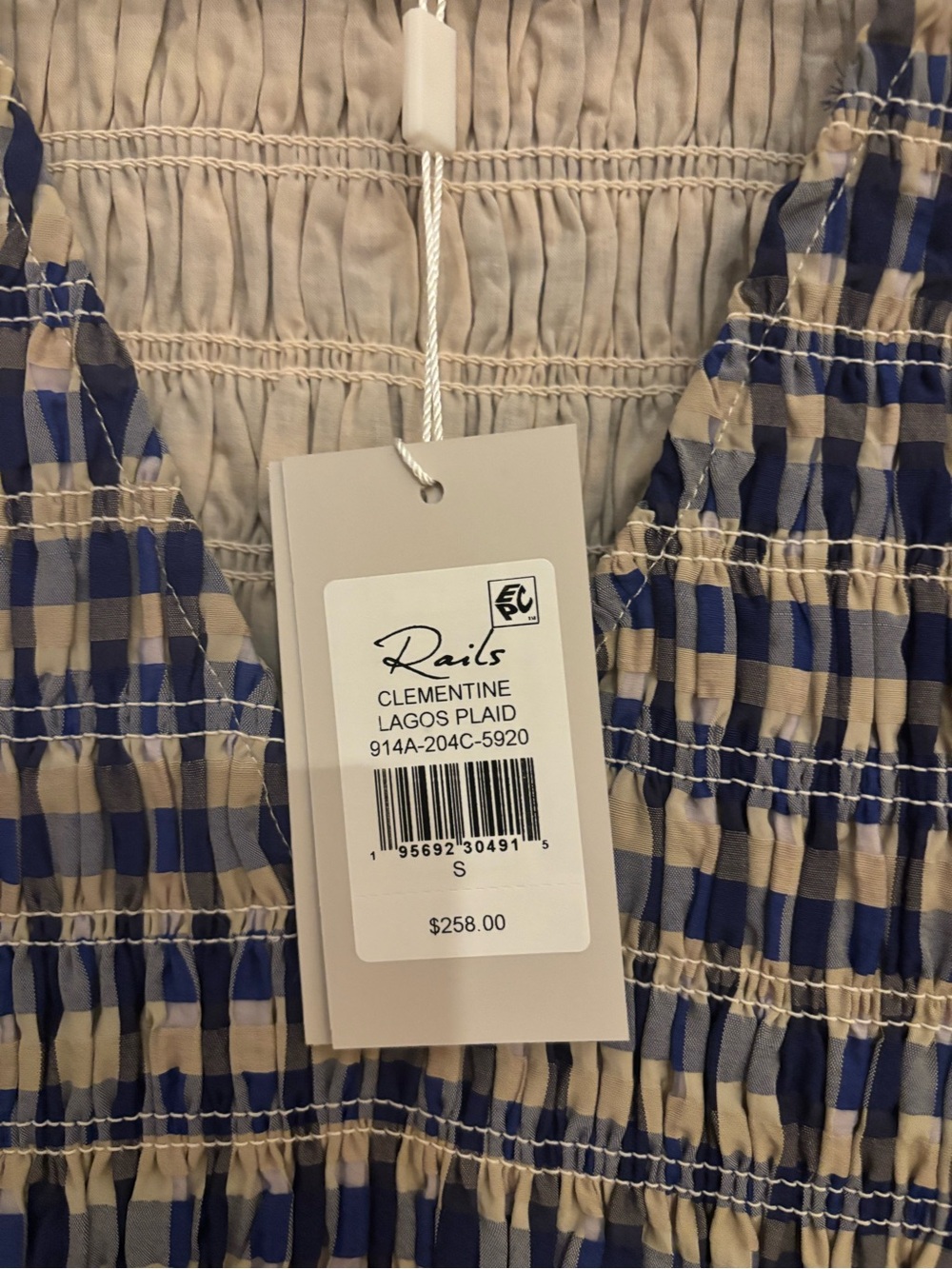 Rails Blue and Cream Clementine Gingham Dress - Picture 5 of 8